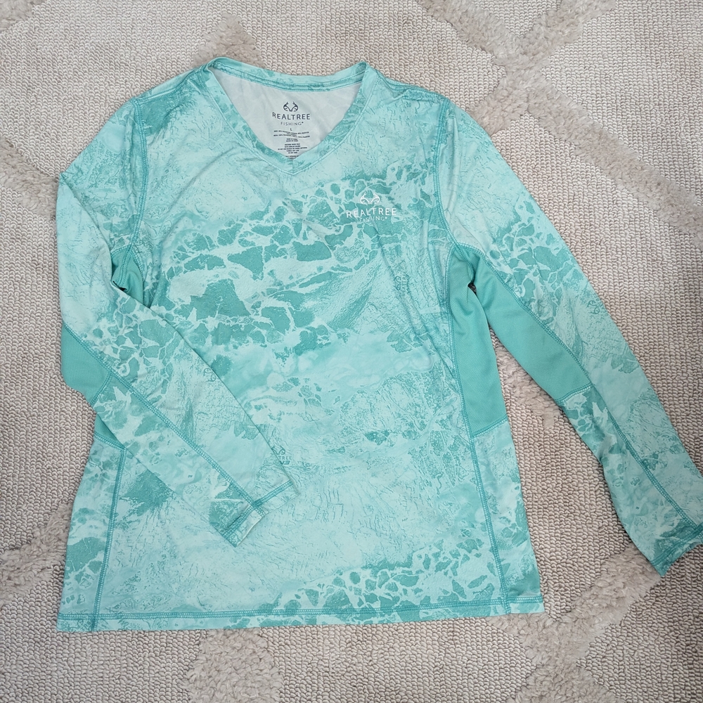 Women's Aqua Long Sleeve Top